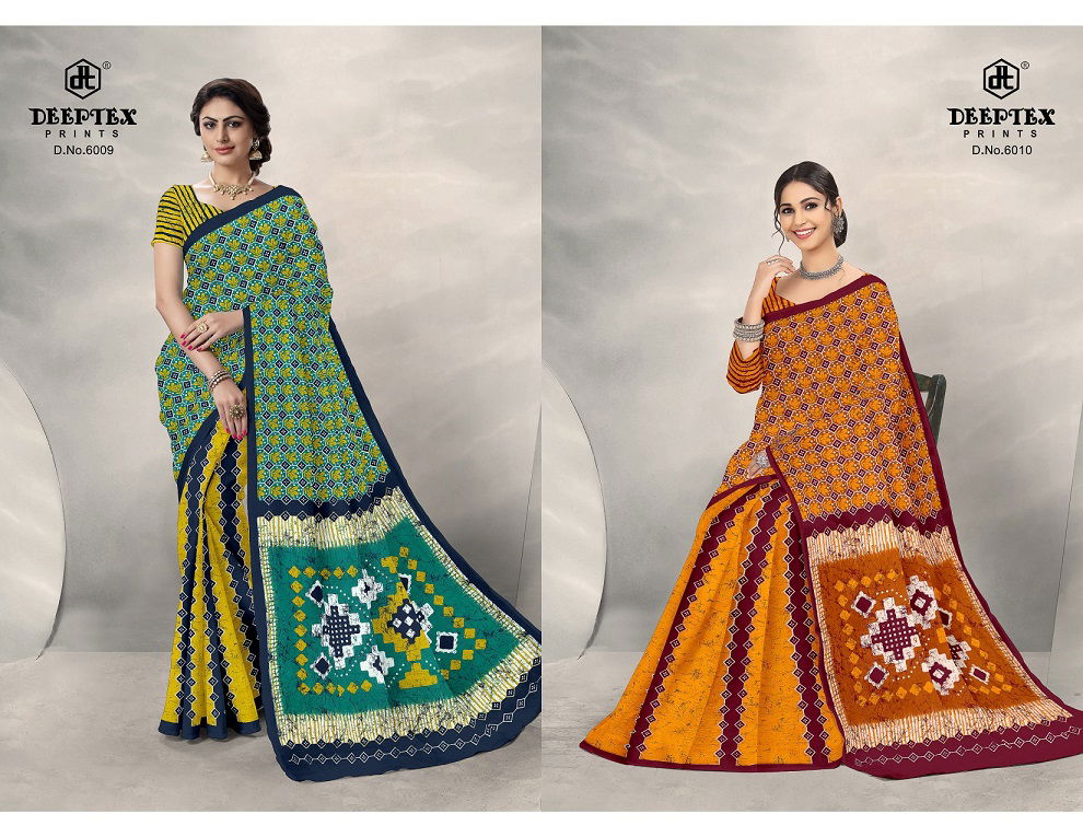 Deeptex Batik Queen 6 Printed Cotton Regular Wear Latest Saree Collection